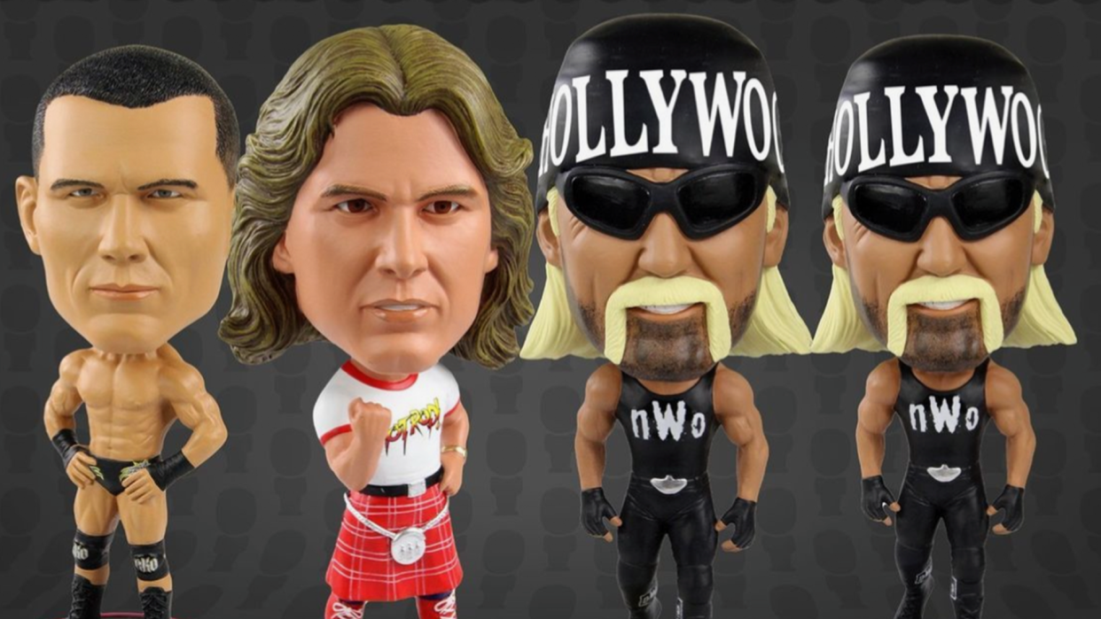 FOCO WWE Bigheads Hulk Hogan, Roddy Piper & Randy Orton Limited Bobbleheads Up For Pre-Order (Photos)