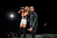 One Republic's Tedder was one of the first celeb guests to join Swift on stage during the Los Angeles leg of her tour. The pair belted out One Republic's 2013 hit <i>Counting Stars</i> to a sold-out crowd.