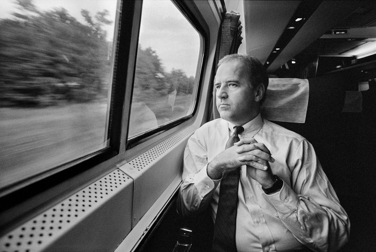 Joe Biden on the metro liner in September 1988. 