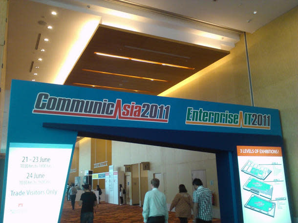 CommunicAsia and its sister show EnterpriseIT open at Marina Bay Sands. (Yahoo! photo/Raymond Lau)