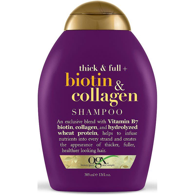 <p><a href="https://go.redirectingat.com?id=74968X1596630&url=https%3A%2F%2Fwww.ulta.com%2Fp%2Fbiotin-collagen-extra-volume-extra-strength-shampoo-pimprod2014239&sref=https%3A%2F%2Fwww.oprahdaily.com%2Fbeauty%2Fhair%2Fg45359308%2Fbest-shampoos-for-damaged-hair%2F" rel="nofollow noopener" target="_blank" data-ylk="slk:Shop Now;elm:context_link;itc:0;sec:content-canvas" class="link ">Shop Now</a></p><p>Biotin & Collagen Extra Volume Extra Strength Shampoo</p><p>ulta.com</p><p>$8.99</p><span class="copyright">OGX</span>