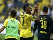 Football Soccer - Borussia Dortmund v FSV Mainz 05 - German Bundesliga - Signal Iduna Park , Dortmund, 27/08/16. Borussia Dortmund's Pierre-Emerick Aubameyang reacts after the match REUTERS/Thilo Schmuelgen