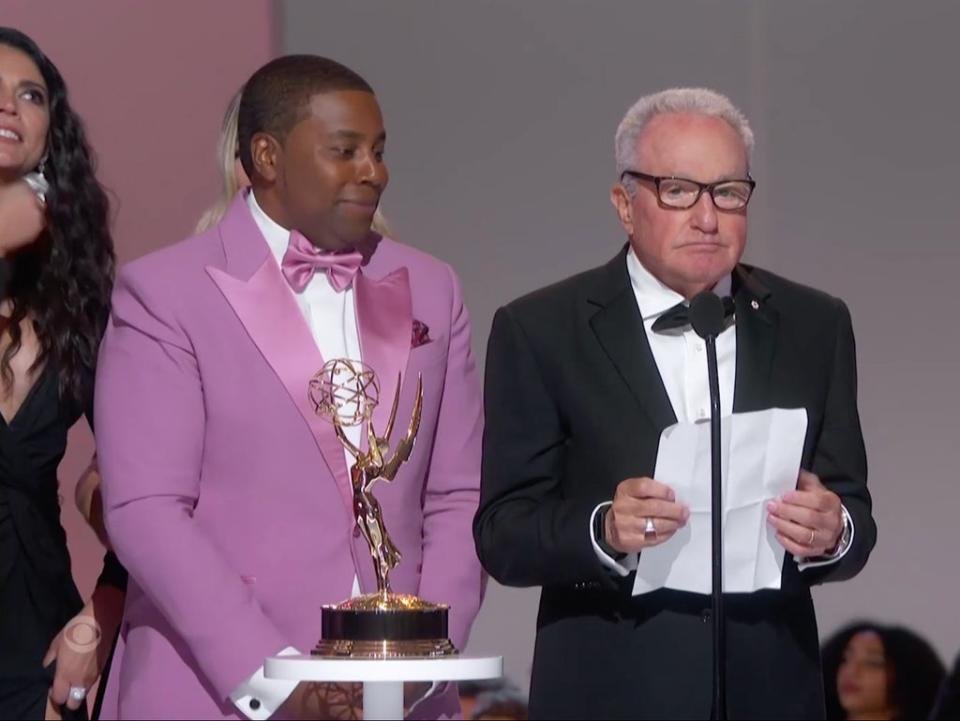 The ‘SNL’ team accept their Emmy (CBS)