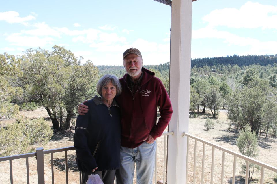 Donnie and Cathy Weems are pictured on their porch, March 27, 2024 in Alto.