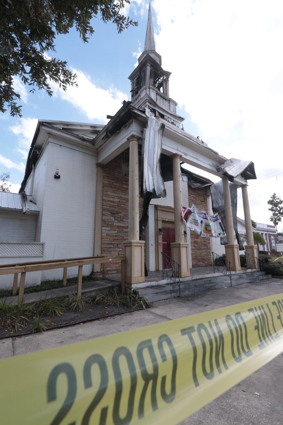 Damage following a fire Sunday night can be seen at The Flagler Playhouse in Bunnell Wednesday, Nov. 1, 2023.