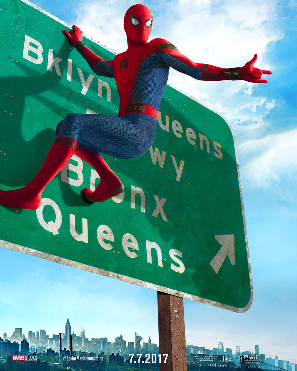 The webslinger takes a new direction in this 'Spider-Man: Homecoming' poster (Sony Pictures/Marvel)