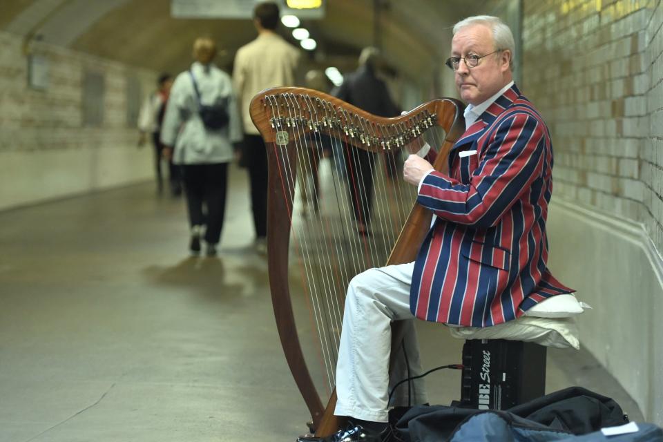 Plucky: Peter Murphy, who plays at South Kensington Tube station, was singled out in a borough consultation: Jeremy Selwyn