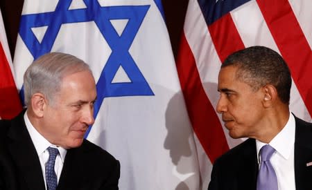 FILE PHOTO: U.S. President Obama meets Israel's Prime Minister Netanyahu at the United Nations in New York