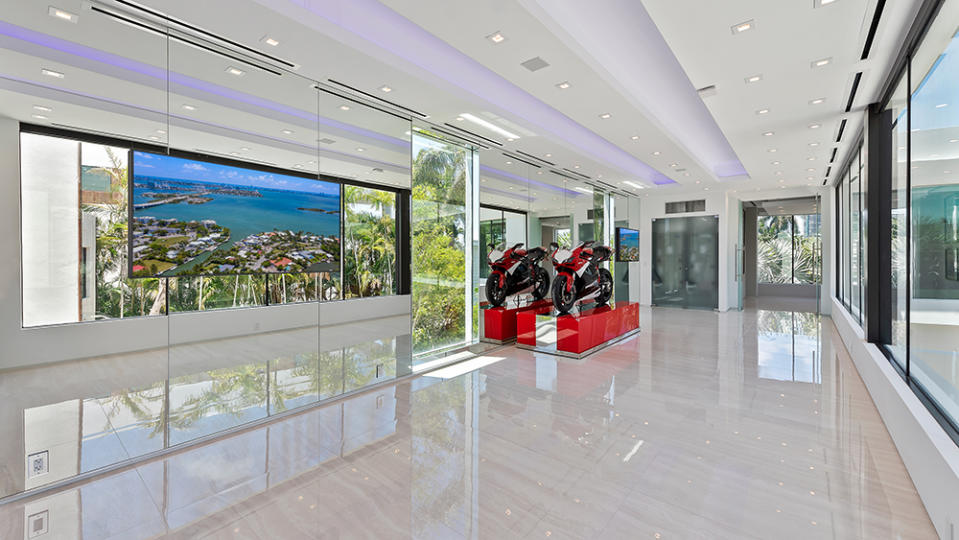 The art gallery, where a motorcycle is currently on display - Credit: Photo: Courtesy of ONE Sotheby's International Realty