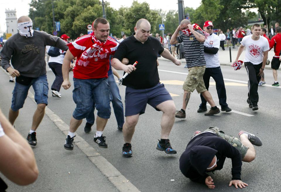 Fierce rivalry between the two nations saw fighting break out close to the stadium, prior to the crucial Euro 2012 group game.