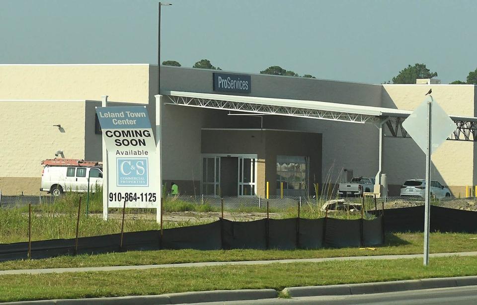 The new Lowes in the Leland Town Center is getting closer to completion Wednesday June 28, 2023. Lowes is proposed to have a 113,860 square-foot store and a 27,720 square foot garden center when complete.  [KEN BLEVINS/STARNEWS]