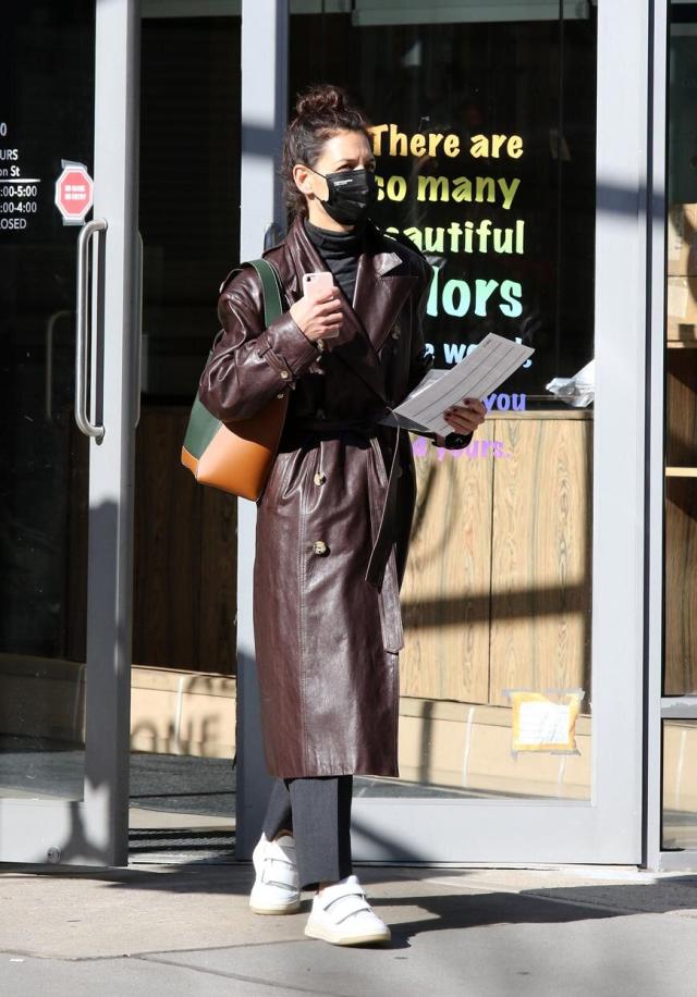 Strathberry - Katie Holmes carries the East/West Mini in