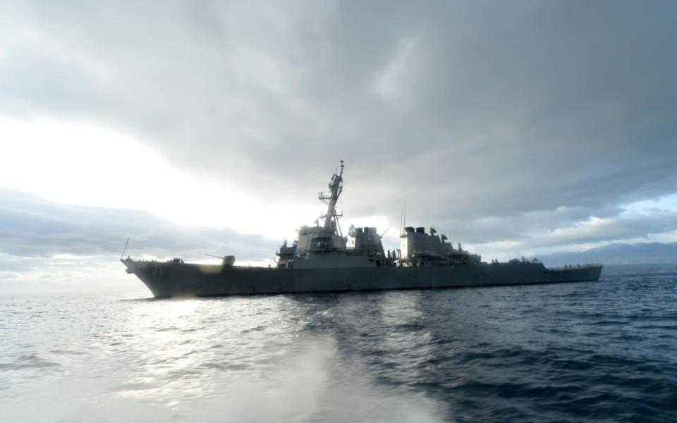 U.S. Navy guided-missile destroyer USS Ross, from which the missiles were launched - Credit: Reuters