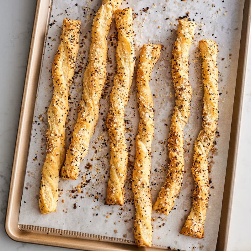 Everything Bagel Puff Pastry Cheese Straws