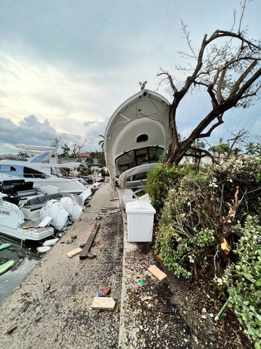 Tornado damage seen Sunday morning in North Palm Beach.