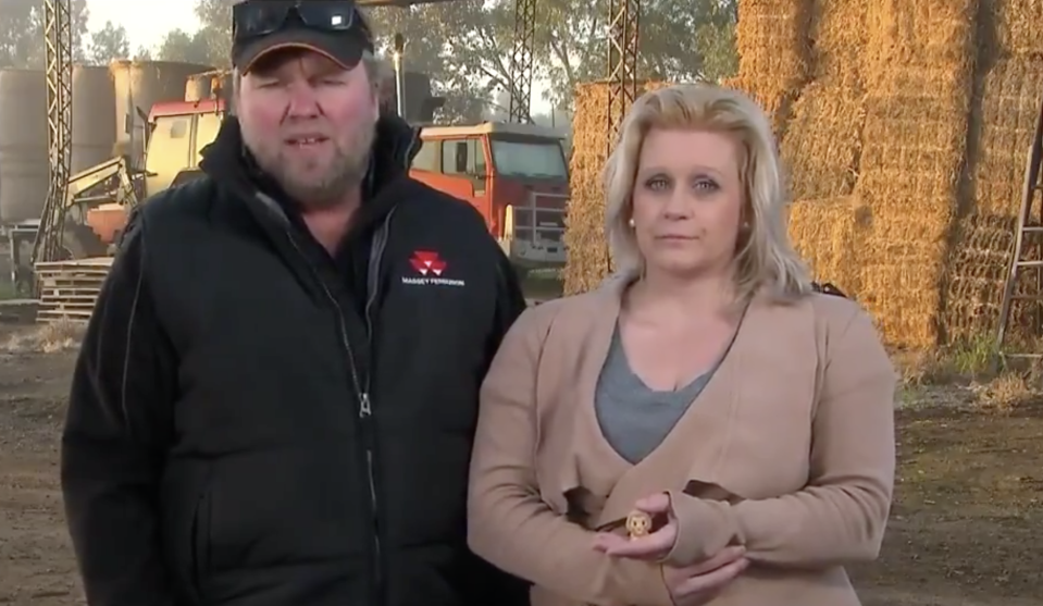 Victorian farmers Stephen Black and Melissa Portingale at their Katandra West property.