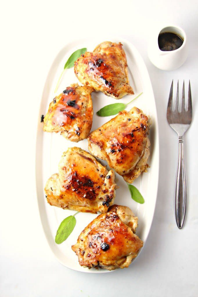 <strong>Get the <a href="http://www.bellalimento.com/2014/09/22/cranberry-sage-glazed-grilled-chicken/" target="_blank">Cranberry Sage Glazed Grilled Chicken Thighs recipe</a> from Bell'Alimento</strong>