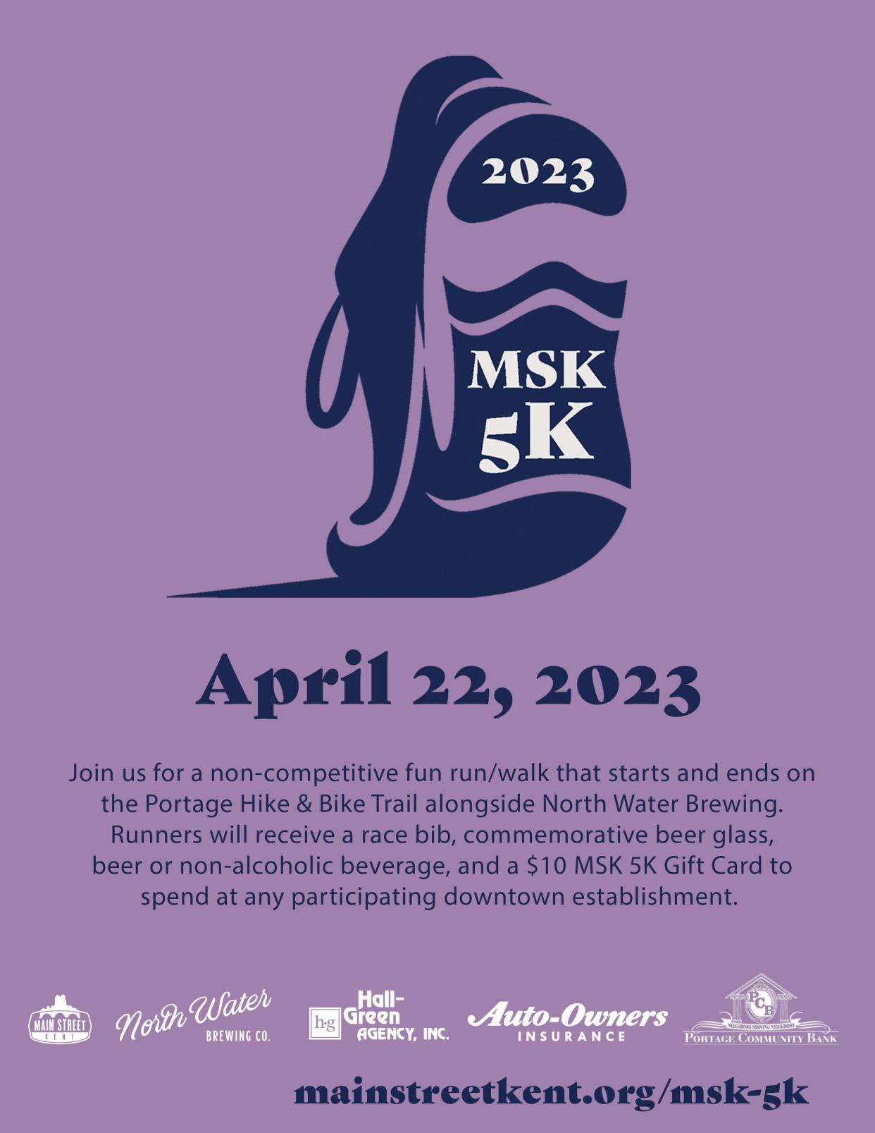 Main Street Kent is hosting its third annual non-competitive fun run on April 22.