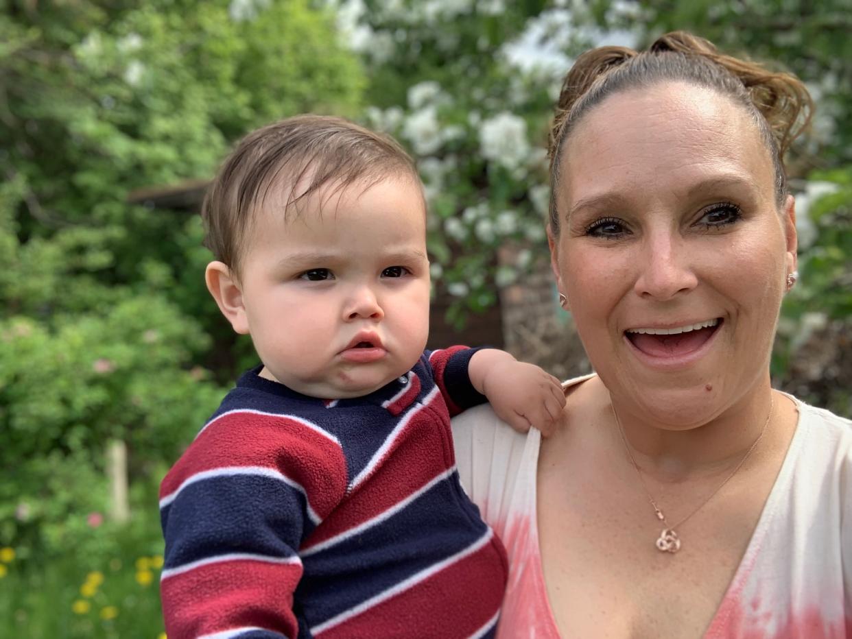 Robyn Gregorieff and her grandson. Photo: Courtesy of Gregorieff