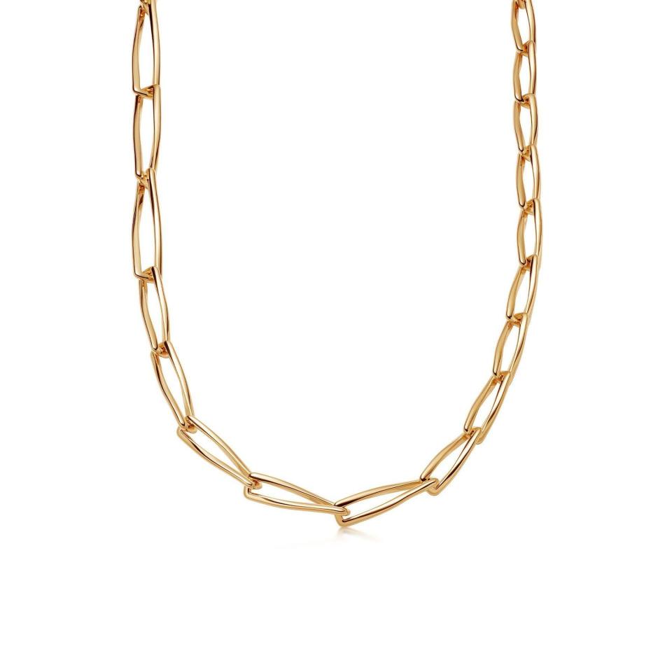 10) Gold Graduated Chunky Pirouette Necklace