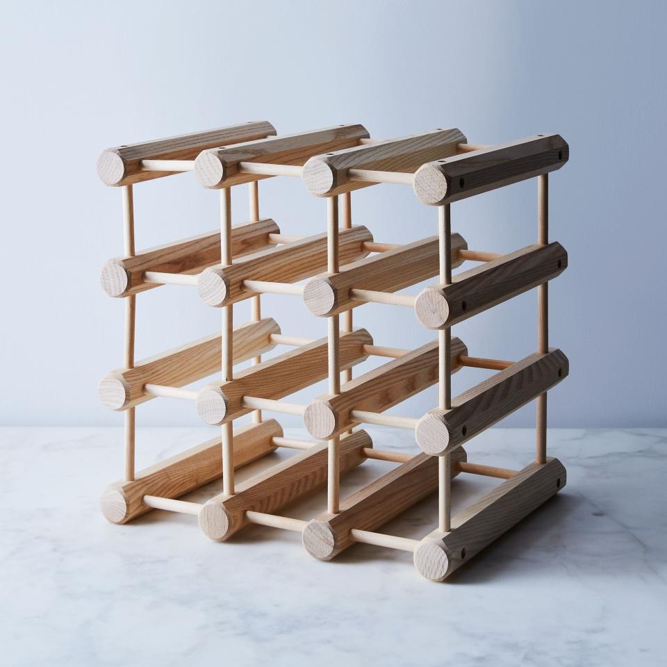 Ash Wood 12-Bottle Wine Rack