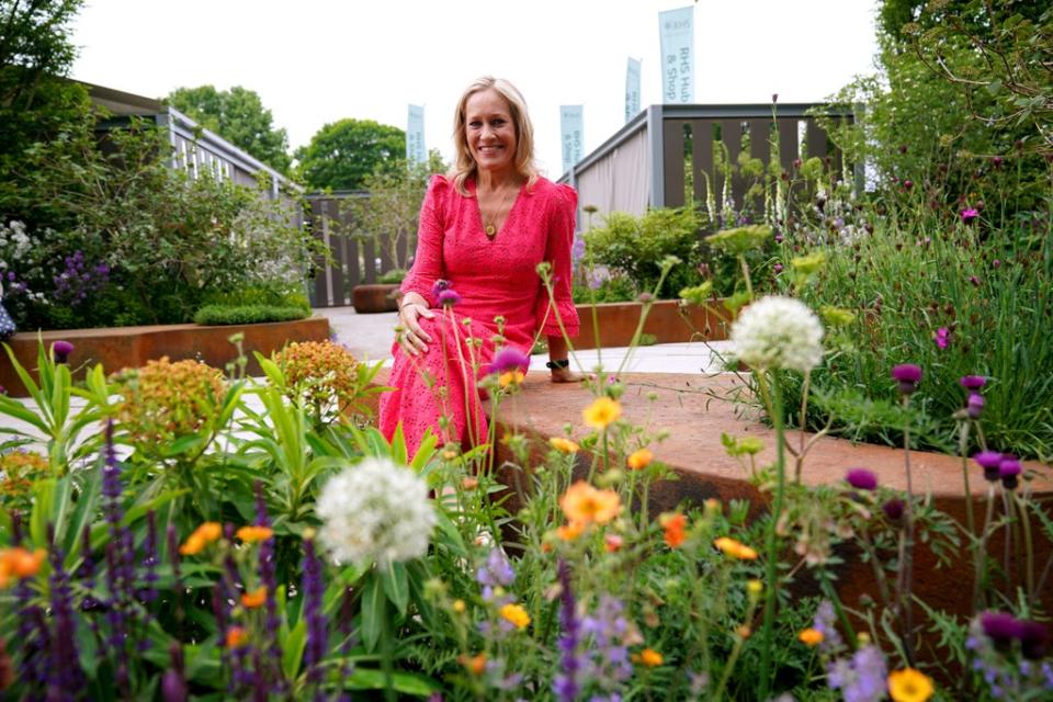 Presenter Sophie Raworth at the BBC Studios garden at the Chelsea Flower Show on Monday (PA)