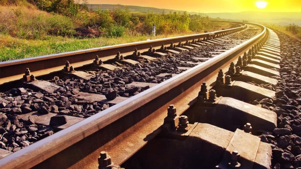 railroad with nature background