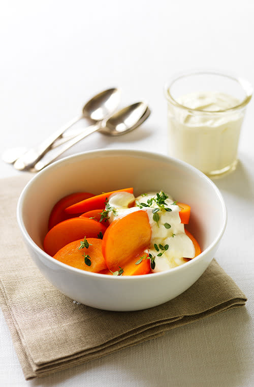 Persimmons With Honeyed Yoghurt