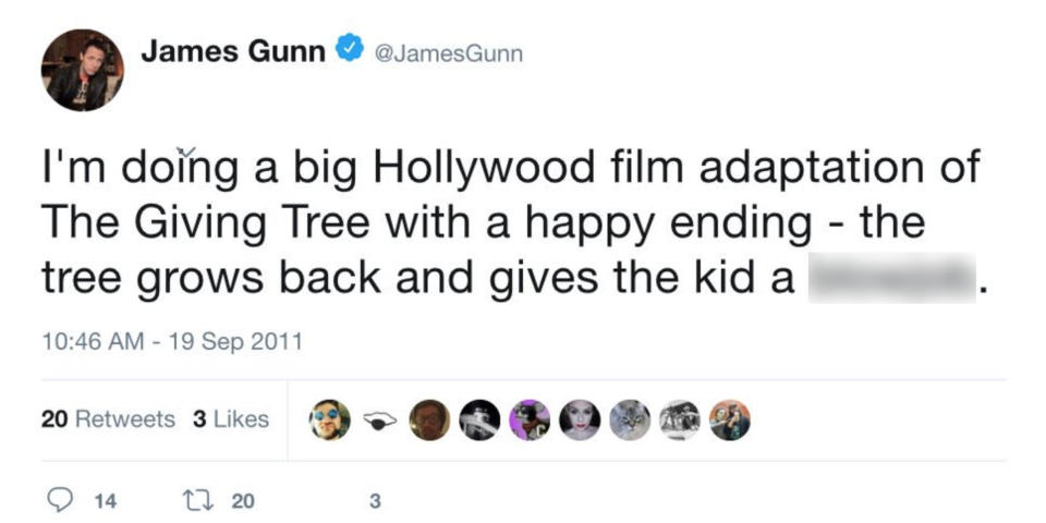 Disney axed James Gunn as a result of the controversial tweets. Source: Twitter/ James Gunn