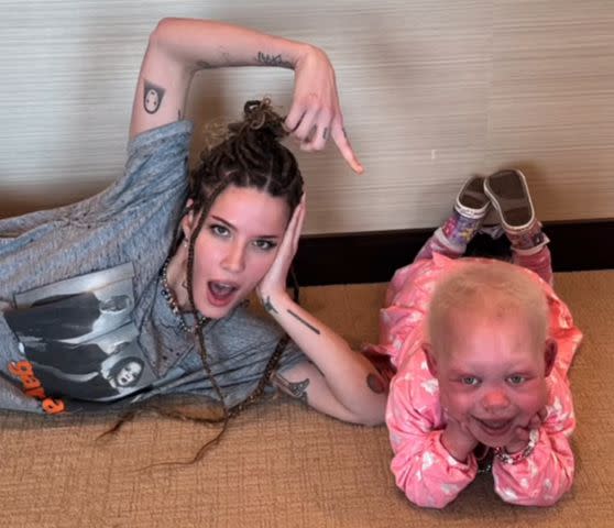 <p>kylact/tiktok</p> Halsey and Bella Brave