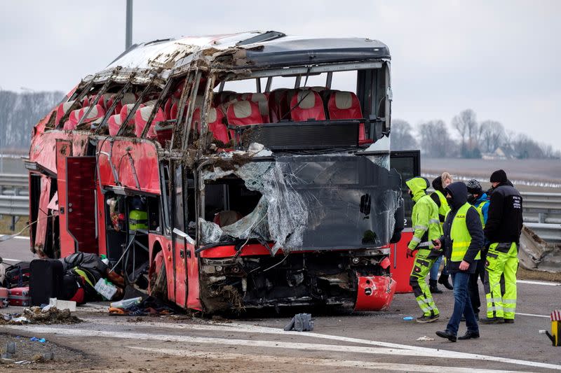 A crash of Ukrainian bus near Koszyce