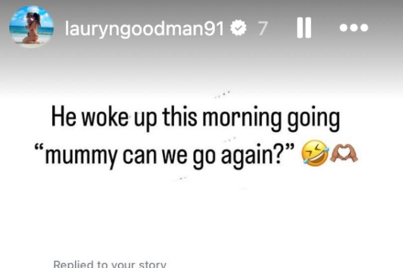 Lauryn Goodman posted support she received on social media