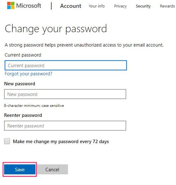 How to change Xbox One password