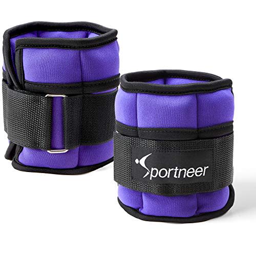 <p><strong>Sportneer</strong></p><p>amazon.com</p><p><strong>$20.99</strong></p><p><a href="https://www.amazon.com/dp/B088FL4MWT?tag=syn-yahoo-20&ascsubtag=%5Bartid%7C2141.g.35862955%5Bsrc%7Cyahoo-us" rel="nofollow noopener" target="_blank" data-ylk="slk:Shop Now" class="link ">Shop Now</a></p><p>This pair of ankle weights has little pockets so you can <strong>add or subtract weight</strong> depending on how much resistance you need for a particular exercise or activity. “These are simple and they work—there’s no need to fuss with anything too complex, which will make you less likely to use them,” says Matthews.<br></p>