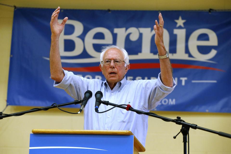 Sen. Bernie Sanders speaks during a town hall meeting at Nashua Community College in Nashua, N.H. on Saturday, June 27, 2015.