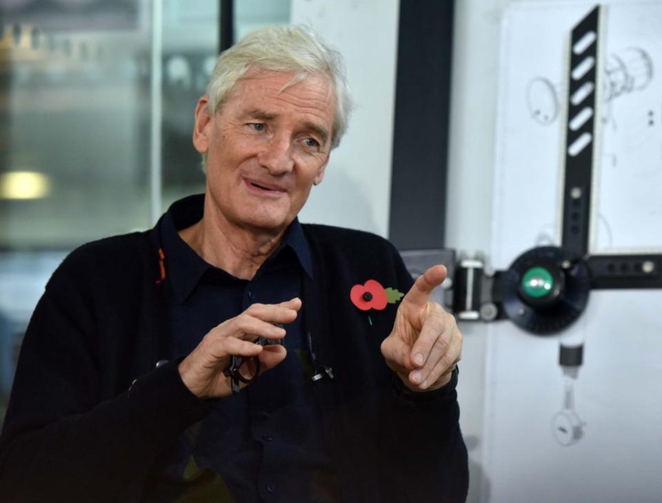 Sir James Dyson has called on the Government to lead workers back into offices in order to restore the ‘competitiveness’ of the UK’s firms (Jeff Overs/PA) (PA Media)