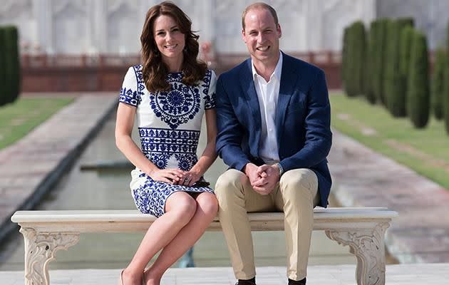 Kate Middleton and Prince William sit on 