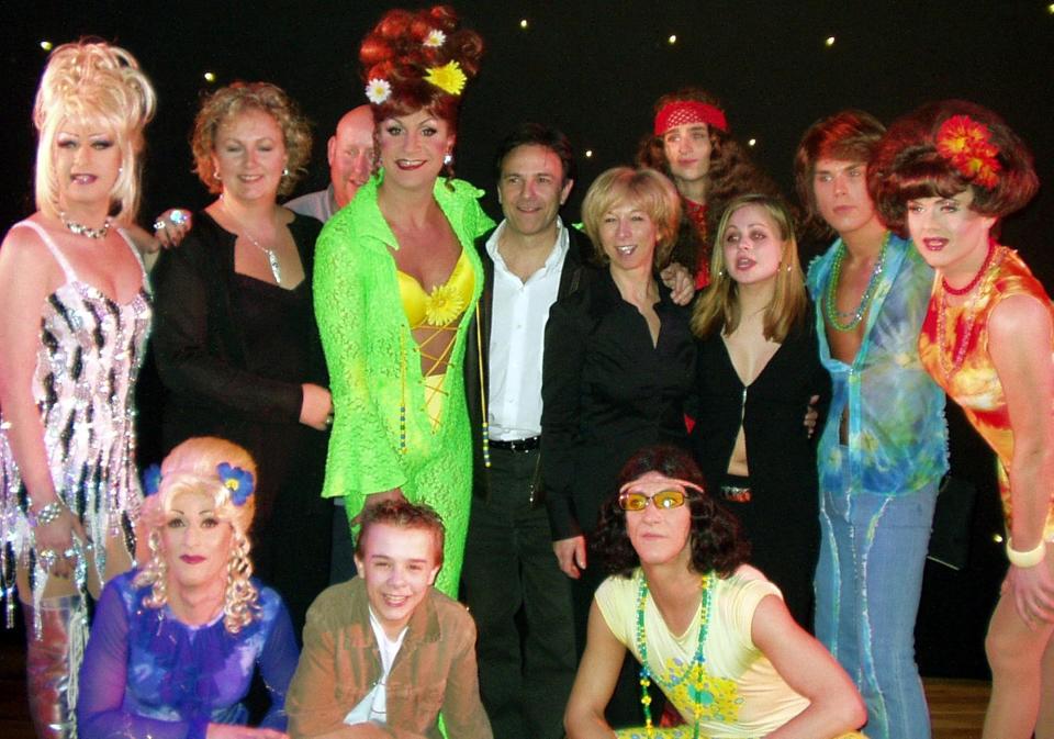 Coronation Street cast members visiting Funny Girls in Blackpool, 2003 (Photo: Submit)