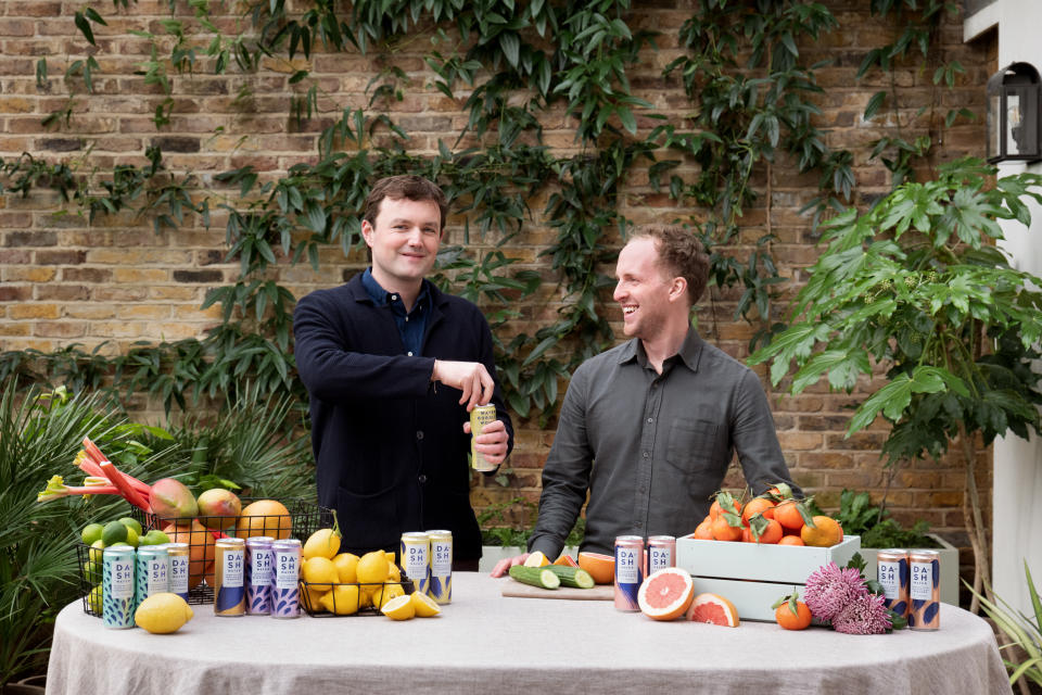 Co-founders Jack Scott, left, and Alex Wright, right, aim to be the leading online soft drink brand. Photo: Dash Water