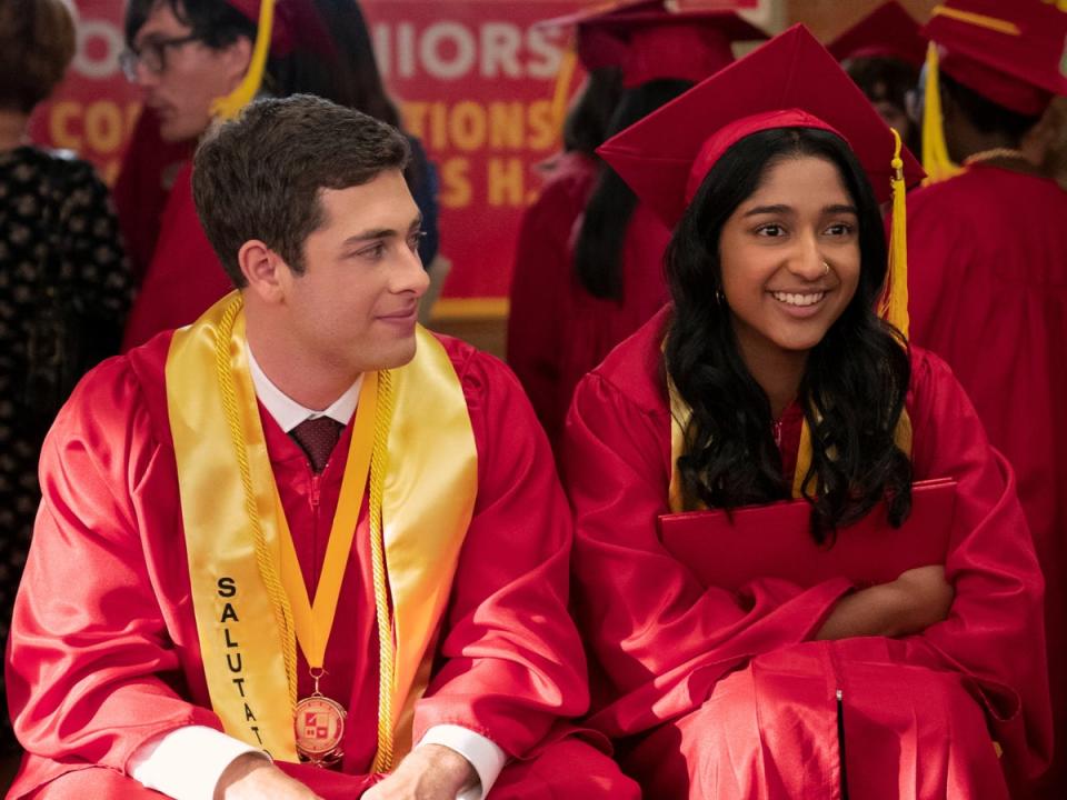 Jaren Lewison as Ben Gross and Maitreyi Ramakrishnan as Devi in ‘Never Have I Ever’ (Lara Solanki/Netflix)