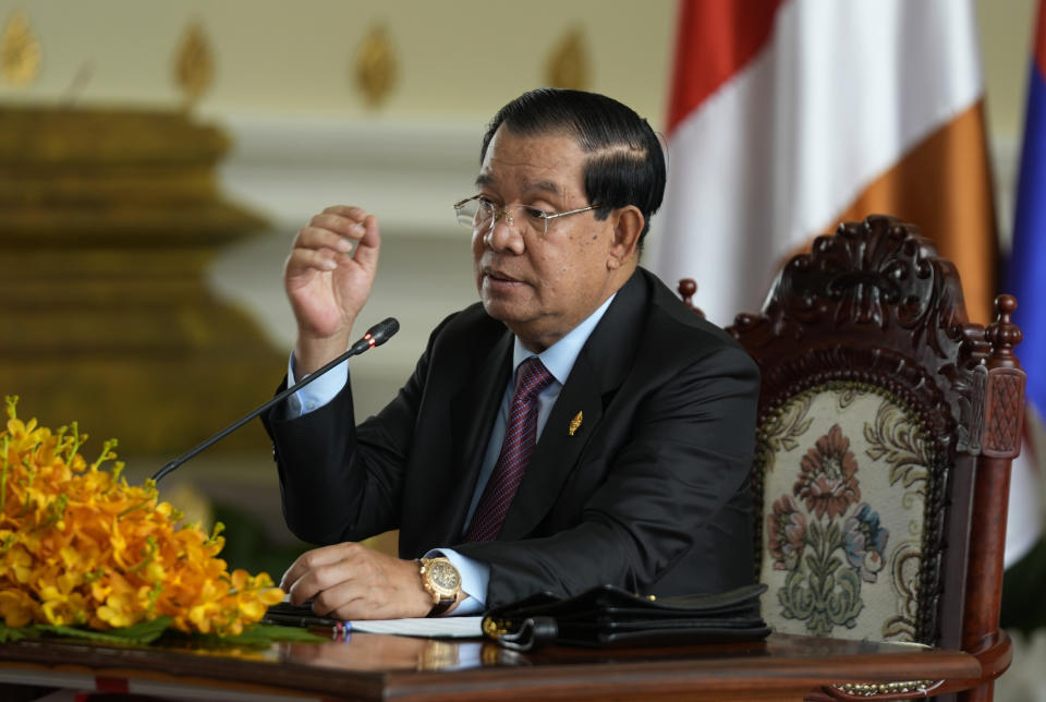 <strong>柬埔寨前總理洪森首度對「晚安小雞」事件表態。（資料照／美聯社）</strong>