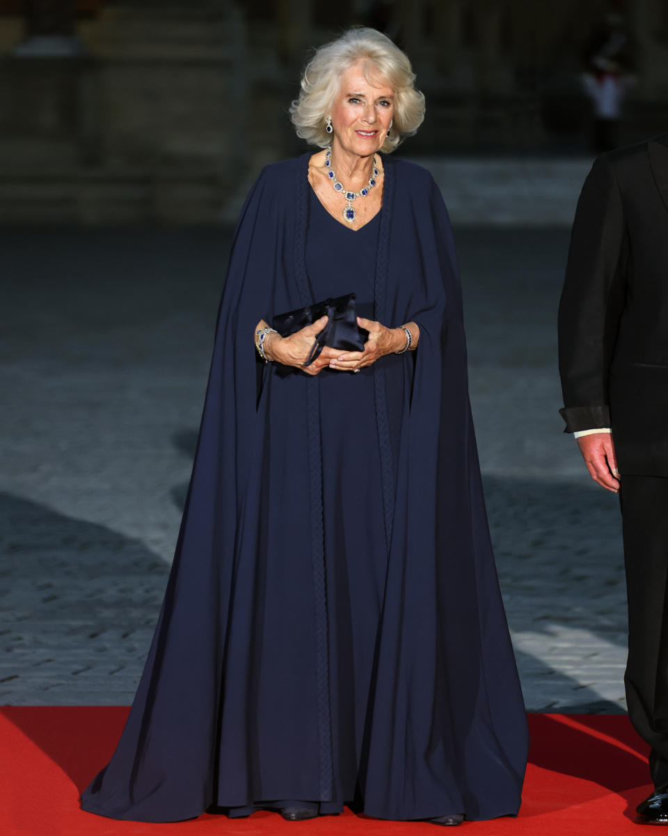 Queen Camilla in Dior Haute Couture.