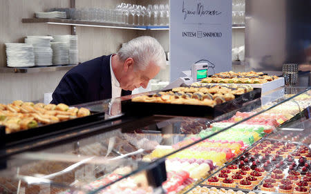 Pastry chef Iginio Massari is seen during the inauguration of his new patisserie in downtown Milan, Italy, March 12, 2018. REUTERS/Stefano Rellandini