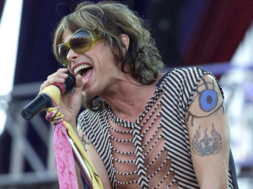 Aerosmith at KIIS-FM's 'Wango Tango' two day concert series at Dodger Stadium in Los Angeles, Ca. 6/16/01.Photo by Kevin Winter/Getty Images.