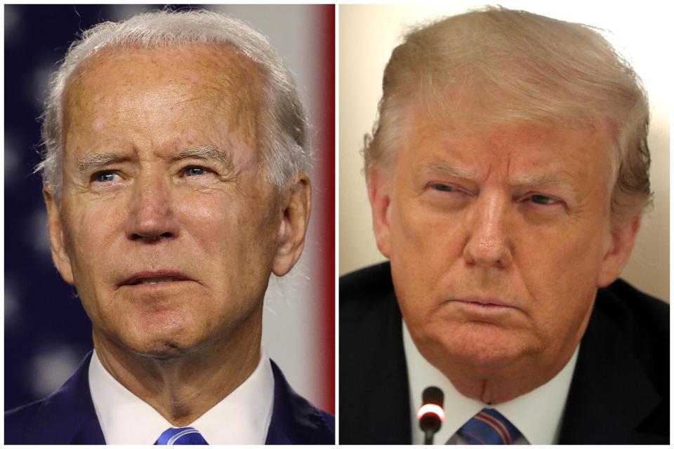 Joe Biden, left, is the Democratic challenger to incumbent Republican President Donald Trump (Getty )