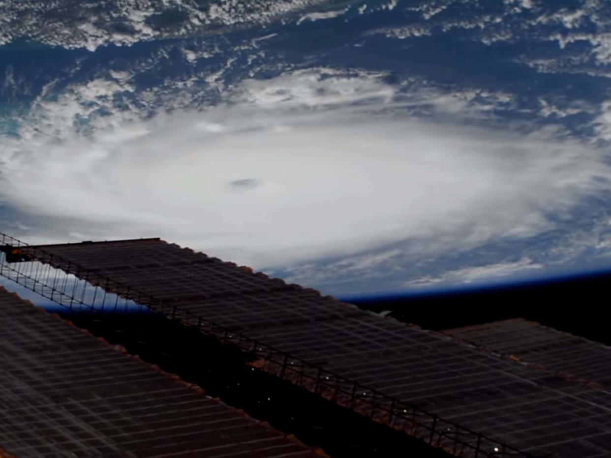 Hurricane Dorian seen from the International Space Station on 1 September over the Bahamas: EPA/Nasa
