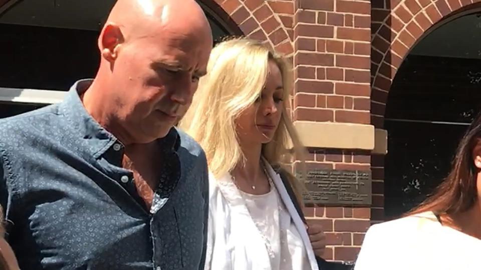 Kyle Daniels’ parents outside court after the 20-year-old swimming instructor was granted bail. Source: AAP