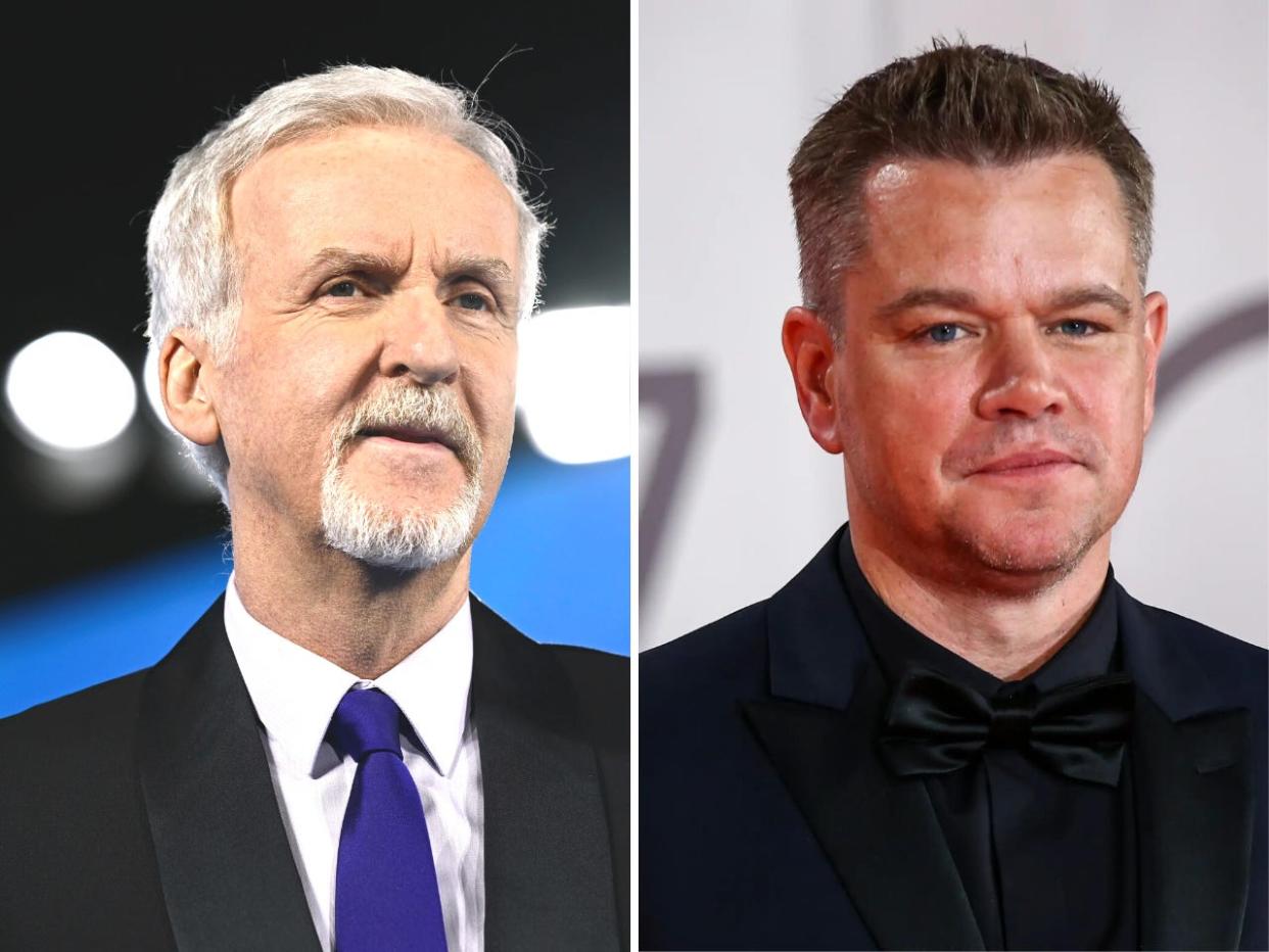 James Cameron and Matt Damon