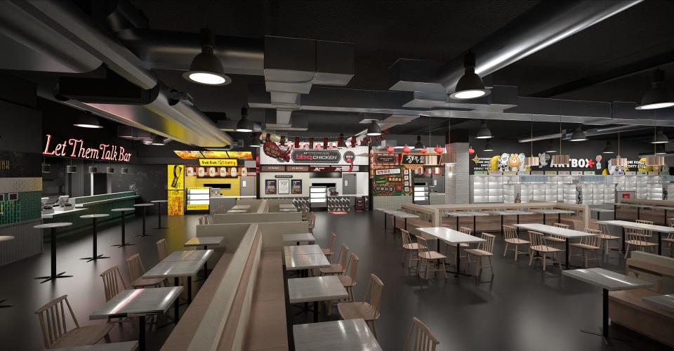 Rendering of the H Mart food hall at American Dream in East Rutherford