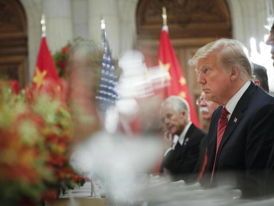 Donald Trump at the bilateral meeting (AP)